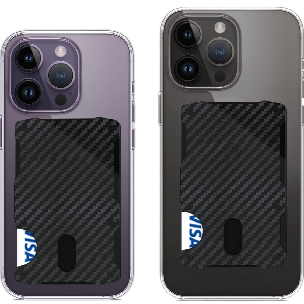 NIB wxm magnetic phone wallet minimalist, carbon fiber & rfid blocking - Picture 2 of 8